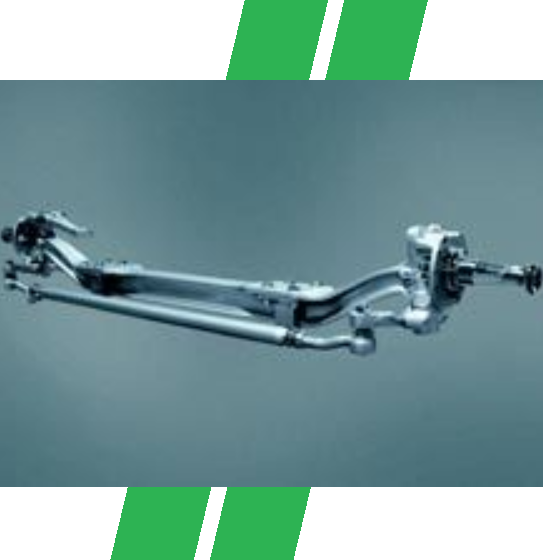 A picture of an automobile suspension system.