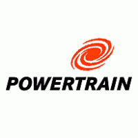A red and white logo for powertrain